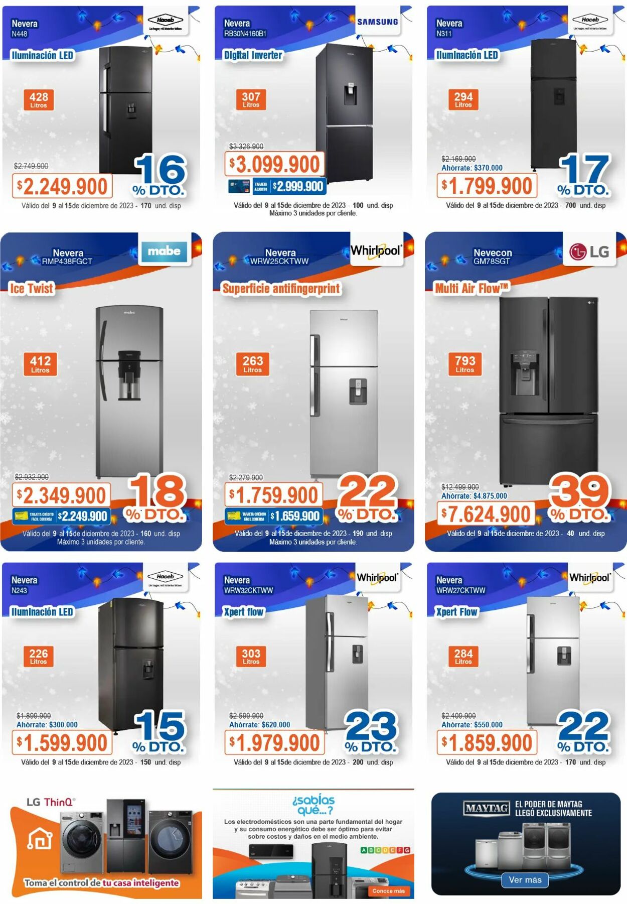 Catálogo Alkosto - 
		Ofertas Neveras | Alkosto 9 dic., 2023 - 15 dic., 2023