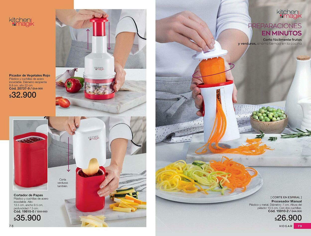 Picador de vegetales kitchen magik rojo oferta en Avon