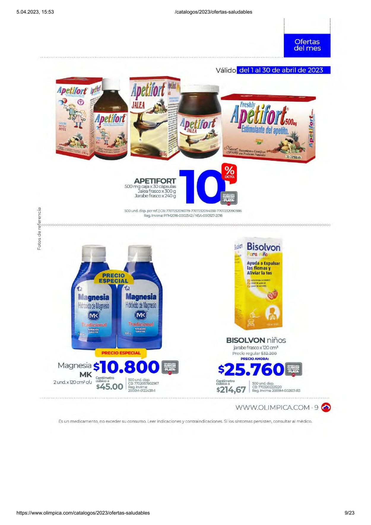 Catálogo Olimpica 01.04.2023 - 30.04.2023
